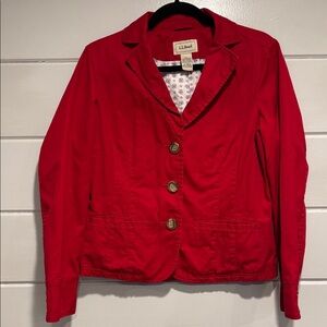 L.L. Bean Women's Vibrant Red Blazer. Size - 8